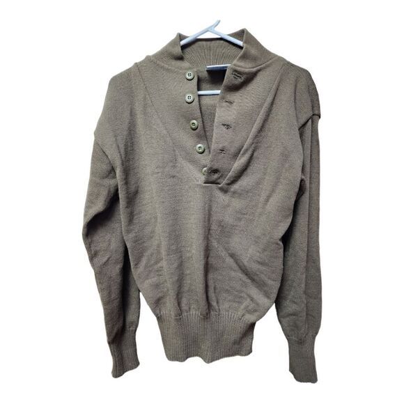 3004 - Mens DSCP Garrison Sweater Jumper OD Brown Acrylic Large 42-44 - Like new - Picture 1 of 3